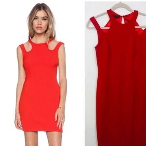 JAY GODFREY size 8 red dress cutout cocktail